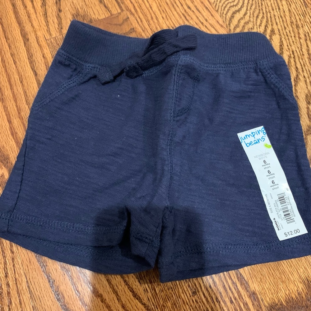 Jumping Bean Navy Pull Up Shorts Size 6 months.